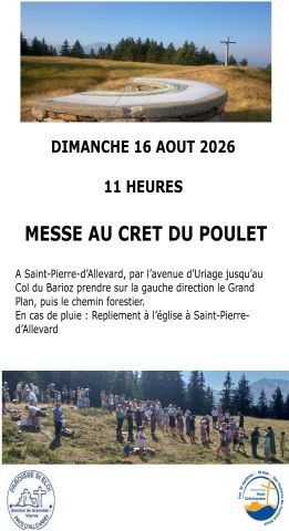 MESSE AU CRET DU POULET DIMANCHE 16 AOUT A 11 H