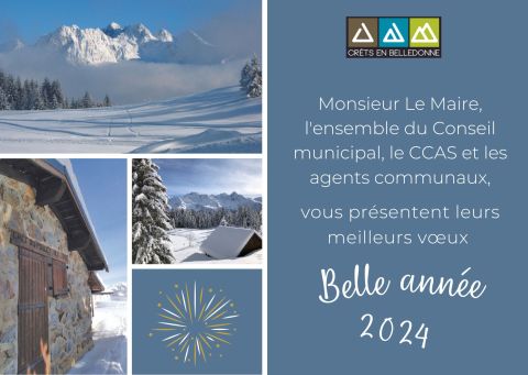 Le maire, les membres du CCAS, le conseil municipal et les agents vous présentent leurs meilleurs voeux pour 2024