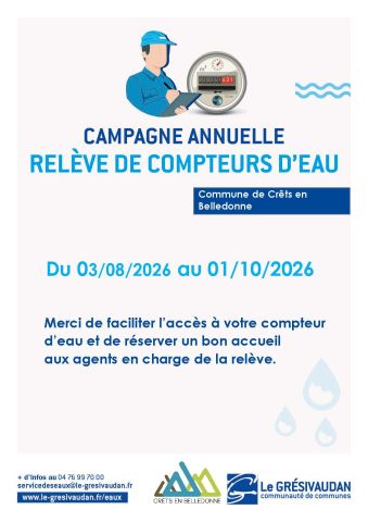 Relevé des compteurs d'eau