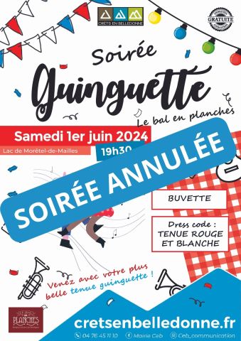 Soirée guiguette du samedi 1er juin 2024 annulée 