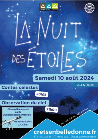 Nuit des étoiles Crêts en Belledonne 10 août 2024