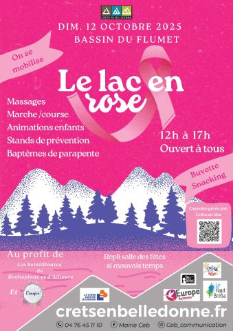 Affiche Le lac en Rose le 12 octobre au bassin du Flumet à Crêts en Belledonne