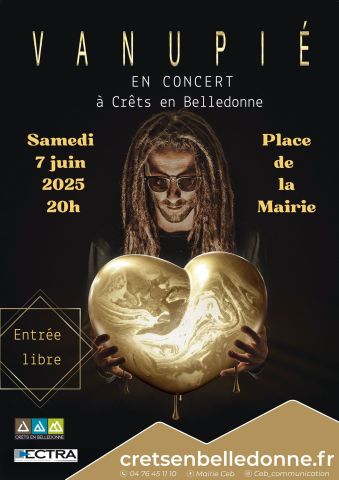 Visuel concert Vanupié le 7 juin 2025 à Crêts en Belledonne place de la mairie concert gratuit