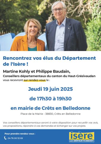 Permanence de vos conseillers départementaux
