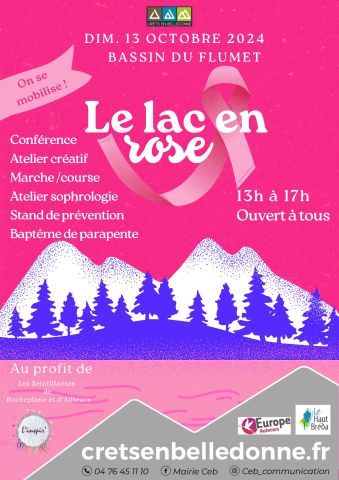 Le lac en rose - Octobre rose 13 octobre 2024