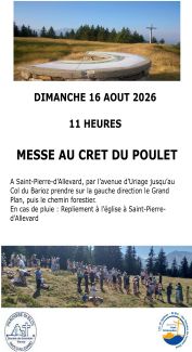 MESSE AU CRET DU POULET DIMANCHE 16 AOUT A 11 H