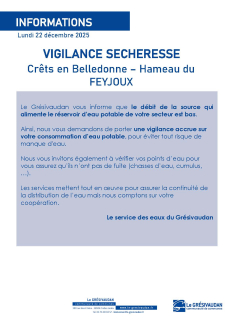 Vigilance sécheresse au Feyjoux