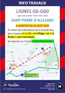 DEPLACEMENT DES ARRETS DE BUS "LE VILLAGE" ET "LA ROCHE" A L'ARRET "SAINT PIERRE ECOLE"  