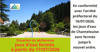 fermeture des jeux d'eau de Chantelouise