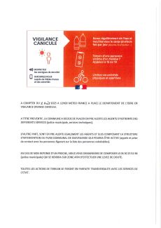 ALERTE CANICULE VIGILANCE ORANGE