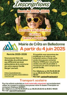 Inscriptions services périscolaires 2025/26