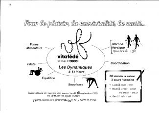 Flyer décrivant l'activité de l'association de gymnastique volontaire les Dynamiques