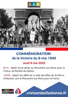 visuel des commémorations du 8 mai 1945 à Crêts en Belledonne