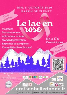 Affiche Le lac en Rose le 11 octobre au bassin du Flumet à Crêts en Belledonne