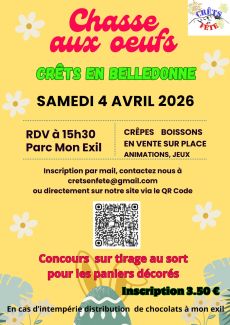 Chasse aux œufs à la villa Mon exil organisée par Crêts en fête