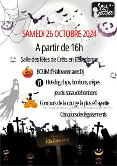 Le Sou des écoles fête Halloween le 26 octobre 2024 à Crêts en Belledonne