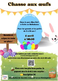 Chasse aux oeufs parc mon exil samedi 6 avril 2024