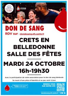 Don du sang 24 octobre 2023 SDF 