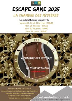 Escape game à la médiathèque  "la chambre des mystères"